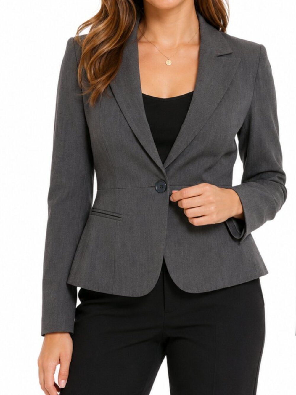 Rafaella Women's Peplum Style Gray Blazer